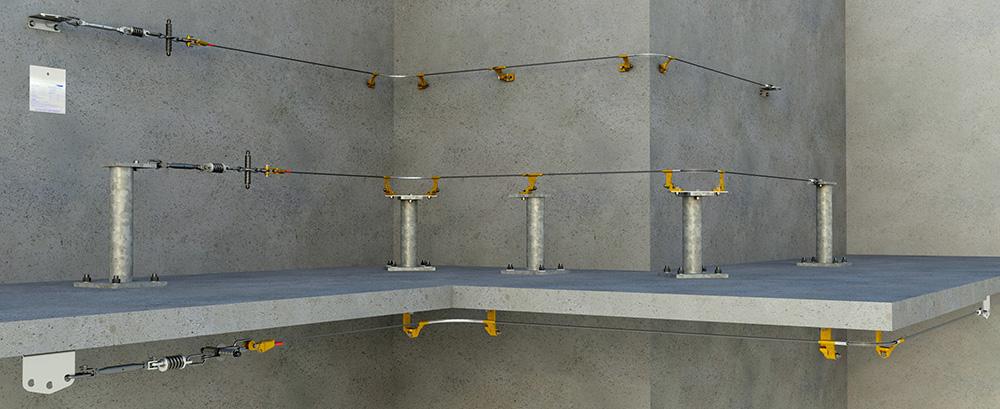 Travsmart permanent horizontal lifeline system for height safety