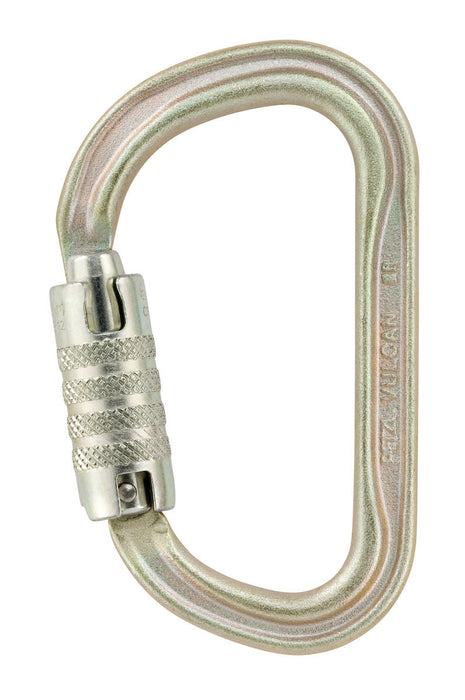 Petzl Vulcan steel carabiner for heavy-duty use.